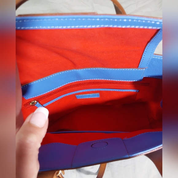 Dooney & Bourke Cobalt Blue NWOTS and Tan Shoulder Bag w/Wallet & Dusty - Picture 10 of 16